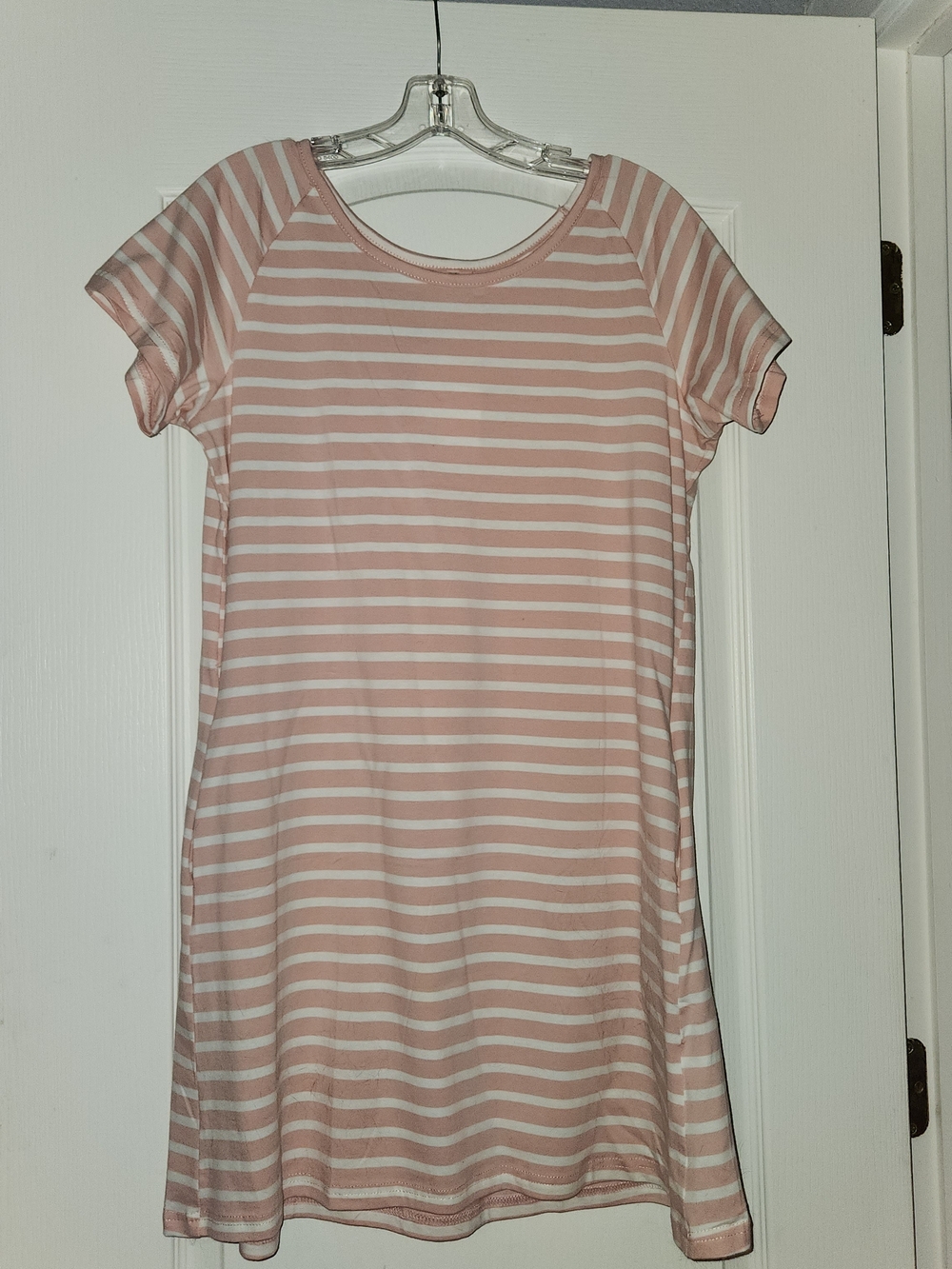 Striped Pink and White Short Sleeve Dress NWT